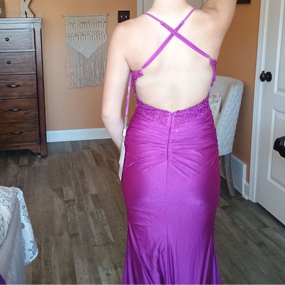 Magenta Sparkle Prom Dress - Picture 3 of 3